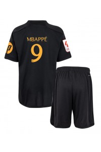 Fotbalové Dres Real Madrid Kylian Mbappe #9 Dětské Třetí Oblečení 2023-24 Krátký Rukáv (+ trenýrky)